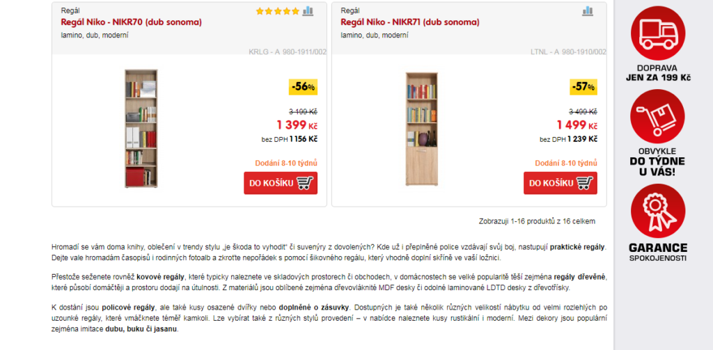 Ukázka copywritingu pro e-shopovou kategorii